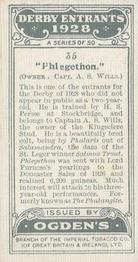 1928 Ogden's Derby Entrants #35 Phlegethon Back